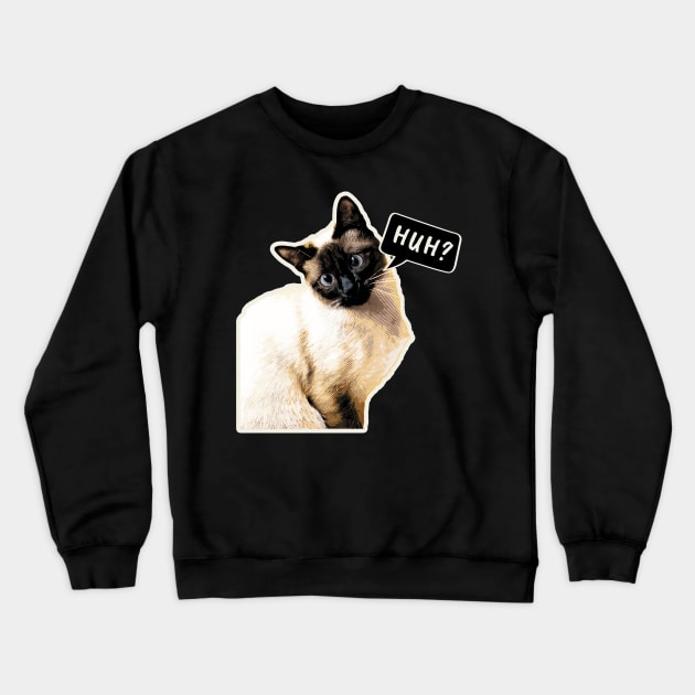 huh cat Crewneck Sweatshirt by GosokanKelambu